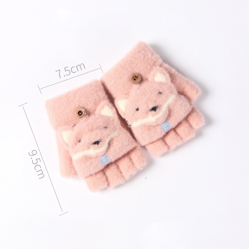 Gants chauds d'hiver pour les enfants âgés de 3-6 6 couleurs gants tricotés par doigt qui fuient épaissi enfants gants chauds de sports de plein air mitaines