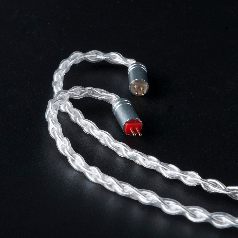 KBEAR 8 Core Upgraded Silver Wired Earphone Cable 2PIN/MMCX/QDC Gaming Headphones Earbuds Headset KBEAR KS1 KS2 TRI Meteor IEMs