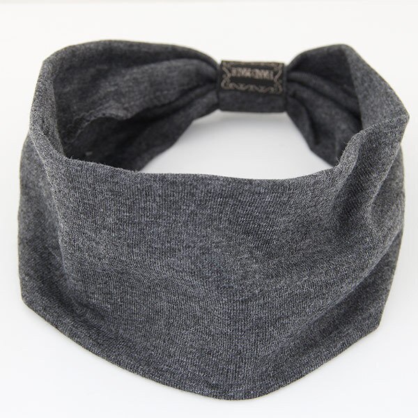 Women Solid Cotton Soft Hair Bands Casual Comfortable Headband Turban Bandanas Hair Holder Hair Accessories: grey