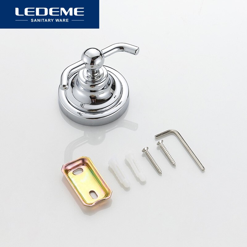Ledeme Gewaad Haak Hangers Muur Mount Nail Moderne Rvs Chrome Hoed Handdoek Haken Twee Haak Badkamer Accessoires L1405-2