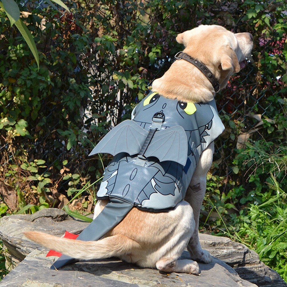 Gilet de sauvetage pour animaux de compagnie, modèle Dragon volant, vêtements de natation pour chiens, bouledogue français, été