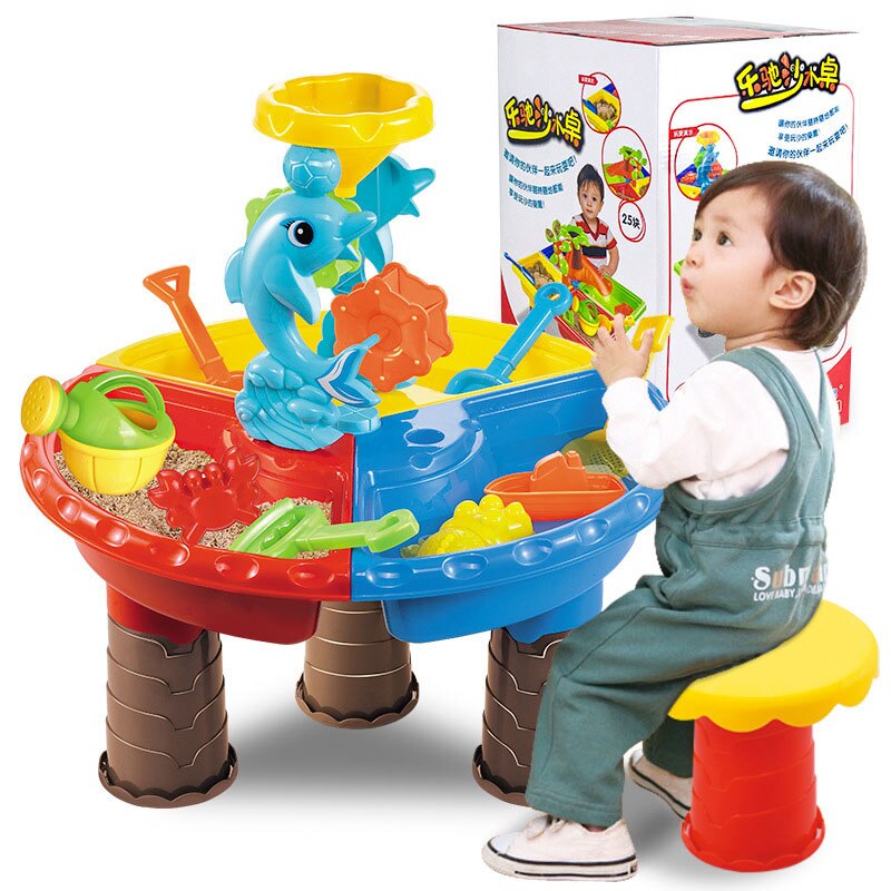 Kinderen Strand Tafel Baby Spelen Zand Baggeren Gereedschappen Kinderen Spelen Zand Speelgoed Outdoor Puzzel Ouder-kind Activiteiten Set