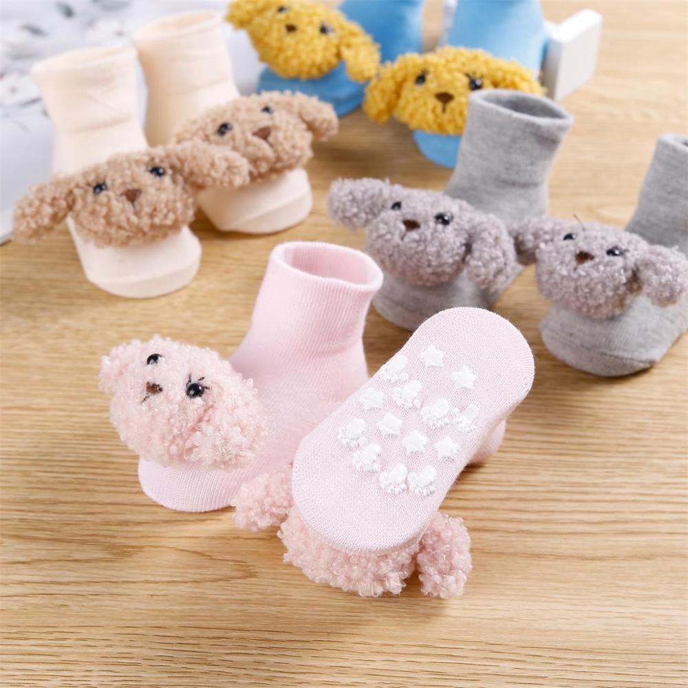 2 Paires/lot -Né Bébé Chaussettes Bébé Chaussettes En Coton Bébé Filles Belle Antidérapant Chaussettes Courtes Vêtements Accessoires Pour 0-12 Mois