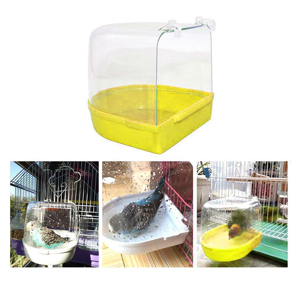 Bañera de plástico para Baño de aves de loros, suministros de baño para loros, bañera de Baño de aves, jaula para mascotas, contenedor de pie para ducha de Baño de aves, espacio de lavado