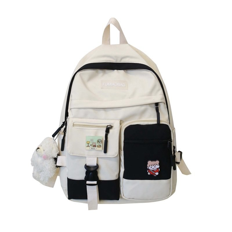 JOYPESSIE moda kobieta kobiety jak plecak dla nastolatki Kawaii plecak podróżny wodoodporny nylon prosty plecak szkolny Mochilas: biały czarny FM8120