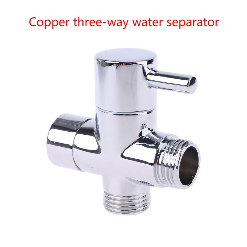 Krom mässing  g1/2 " t-adapter 3- vägs ventil dusch avledare vattenavskiljare badrum toalett bidé spruta