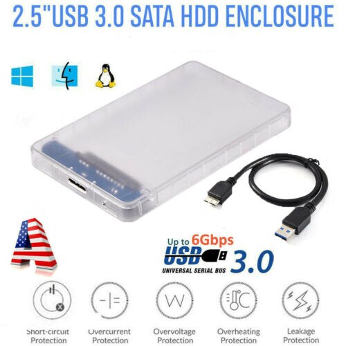 Transparante SSD HDD Case USB 3.0 naar SATA 3.0 Adapter Externe 2.5 Inch Harde Schijf Doos HD Behuizing