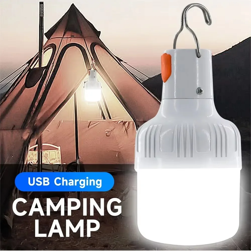 2PC Camping Helderheid Licht Draagbare Oplaadbare Dimbare LED Lamp Outdoor Tent Licht Noodnachtlampje met Haak