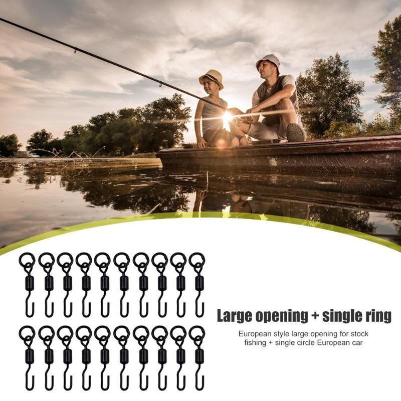 Terminali Girevoli Spinner HLS Products Per Pesca Alla Carpa, Taglie 11 E 8, Produzione UK, Neri