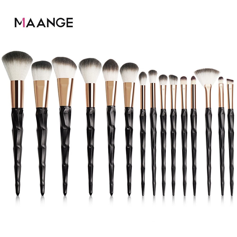 Maange Halloween 15/10 Stuks Make-Up Kwasten Set Met Doos Kristallen Handvat Make-Up Kwasten Foundation Blush Oogschaduw Make up Gereedschap: 15pcs