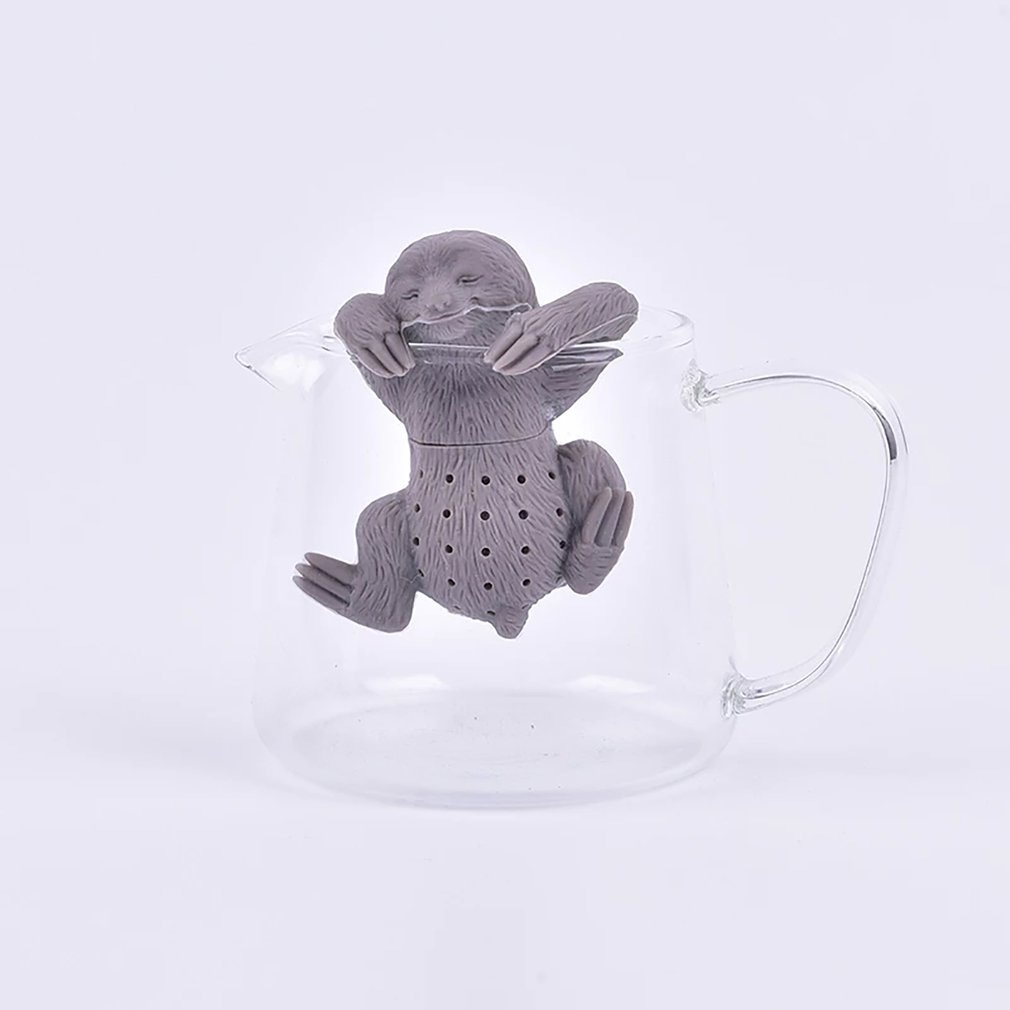 Silicone Thee-ei Creatieve Luiaard Veiligheid Vorm Theezakje Filter Theezeefje Voor Thee Pot Kopje Thee Gereedschap Accessoires