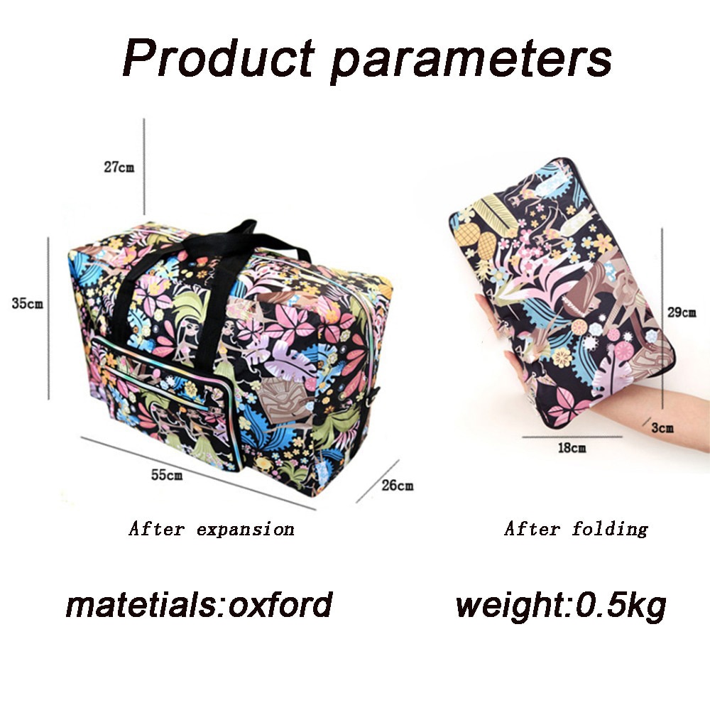 Bolso de viaje plegable con estampado de dibujos animados para mujer, bolsa de viaje de gran capacidad, impermeable, con estampado de perro, portátil, para acampar