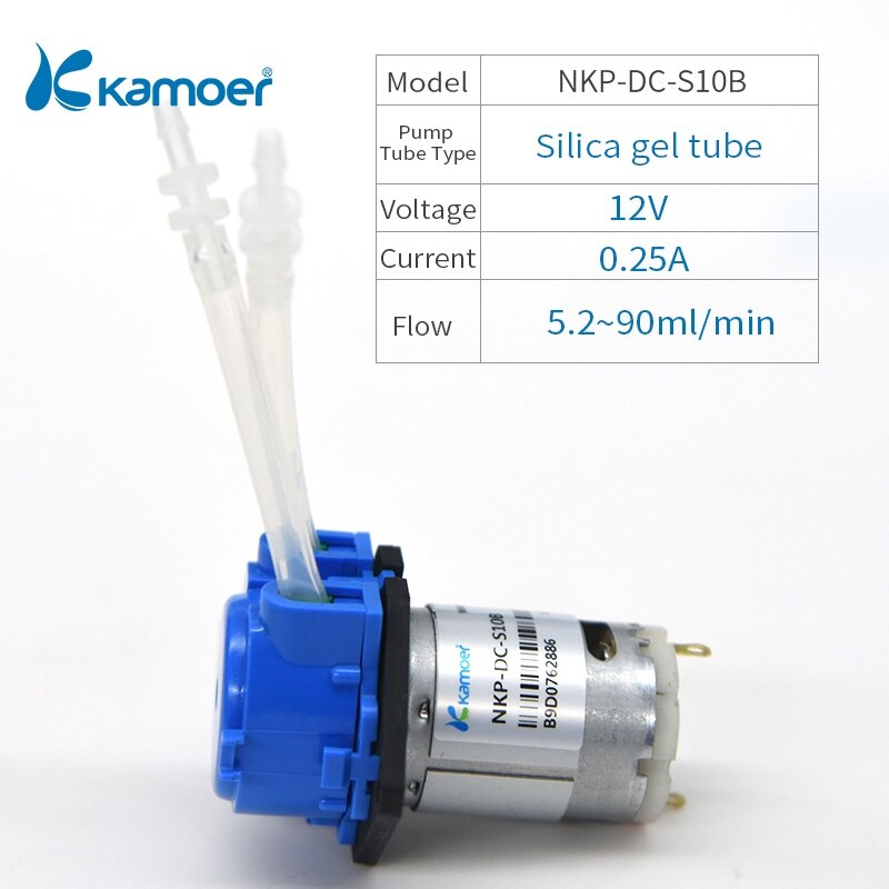 Kamoer NKP mini Peristaltic Pump DC Water Pump Aquarium Pump Micro Self-priming Lab Dosing Analytical Mute Liquid Pump 12V/24V: NKP-DC-S10B