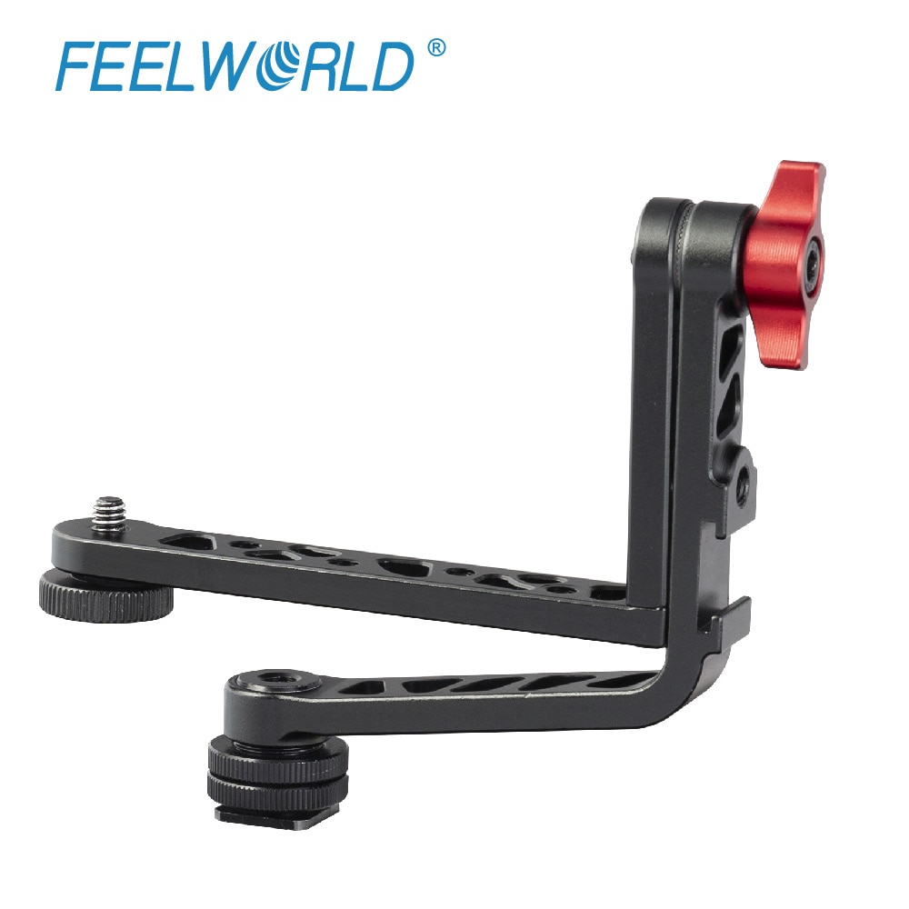 Feelworld Universal Dual L Tilt arm Monitor Bracket DSLR Camera Field Monitor Stabilizer Gimbal Rig accessories for FW279S F5 T7