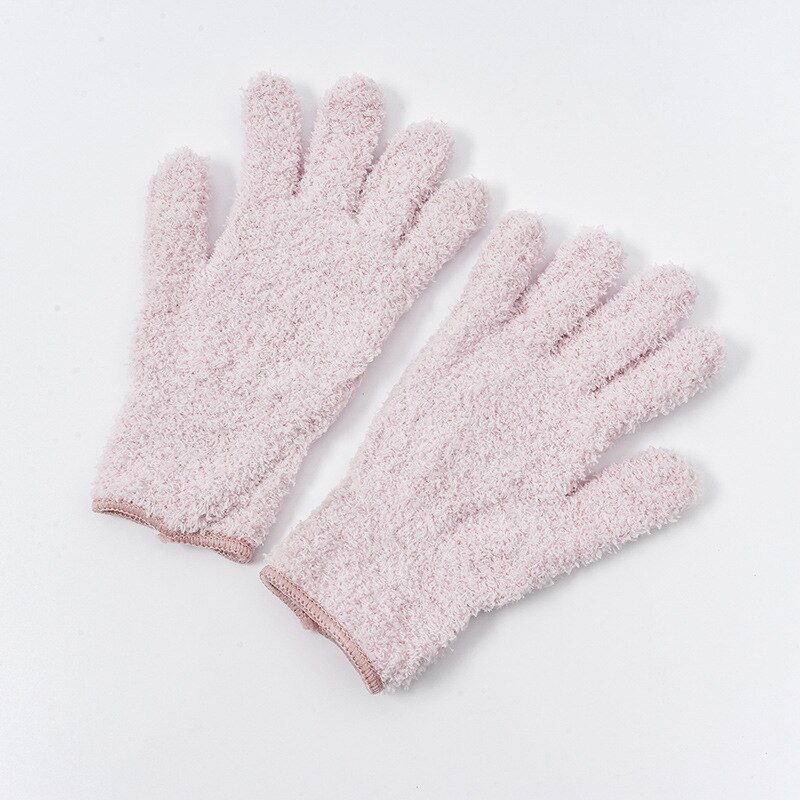 Gants anti-poussière en microfibre, 1 paire, en molleton de corail, pour le nettoyage et les travaux ménagers, absorbant: pink