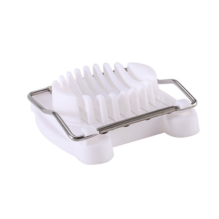 Stainless Steel Boiled Egg Slicer Cutter Mushroom Tomato Kitchen Chopper handle wire boiled egg slicer kitchen tool: White