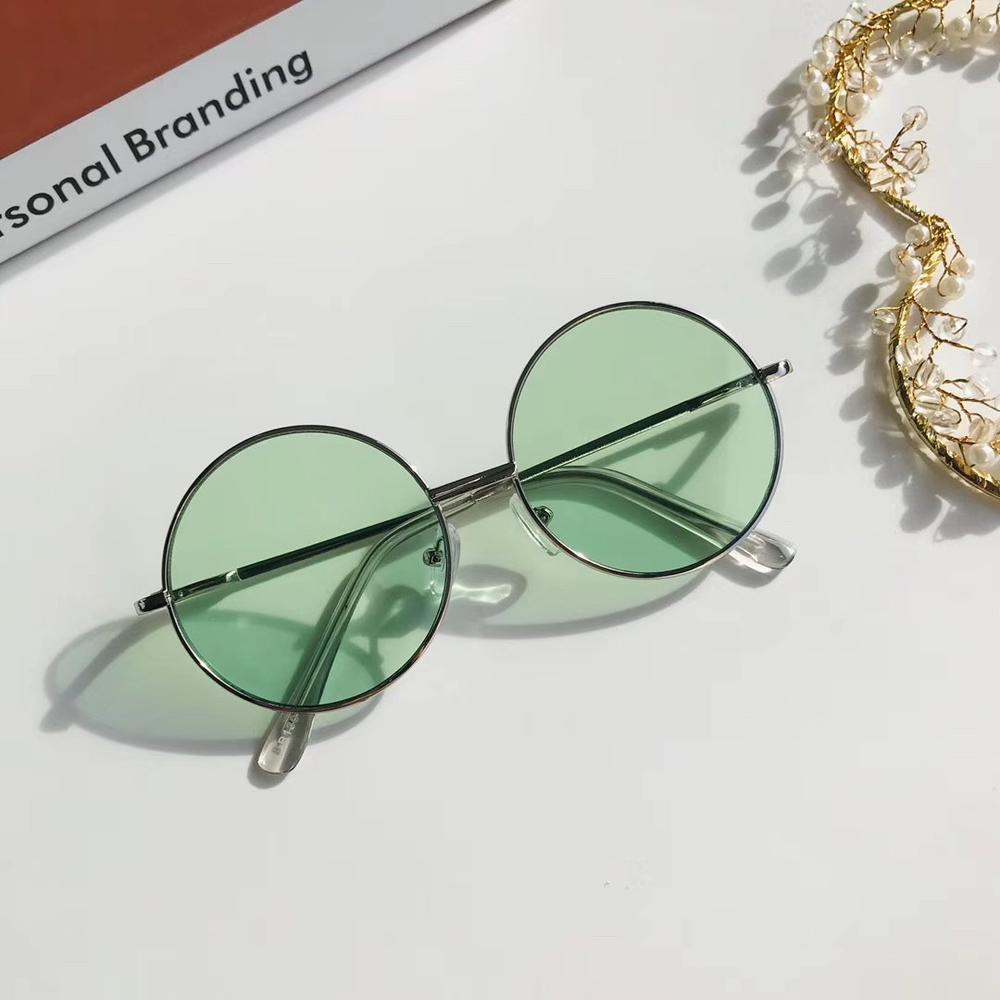 Gafas de sol redondas Retro para mujer, lentes de aleación para niños, montura para Conductor, accesorios para coche