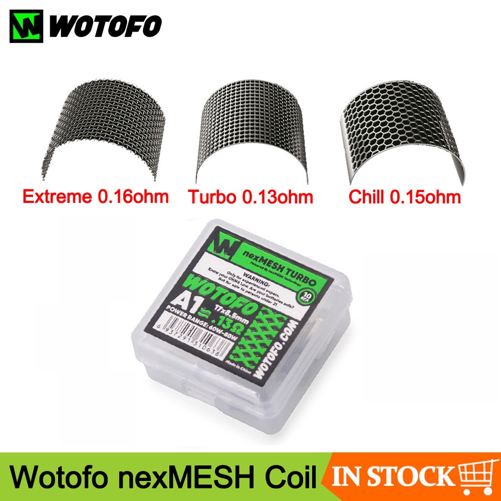 10 teile/paket Original Wotofo nexMESH extrem A1 0,16 Ohm kühlen A1 0,15 Ohm Turbo A1 0,13 Ohm Ersatz Spule Für profil 1,5 RDA