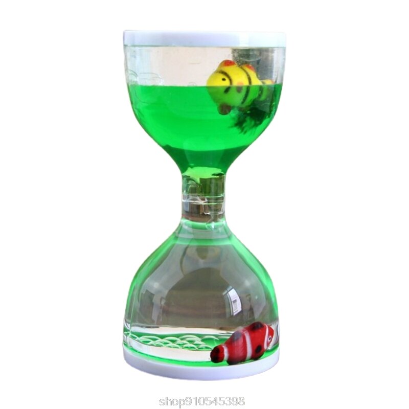 Liquid Motion Bubbler Timer Desk Sensory Toy Animal Floating Oil Hourglass for Fidgeting Stress Relief N25 20: Green