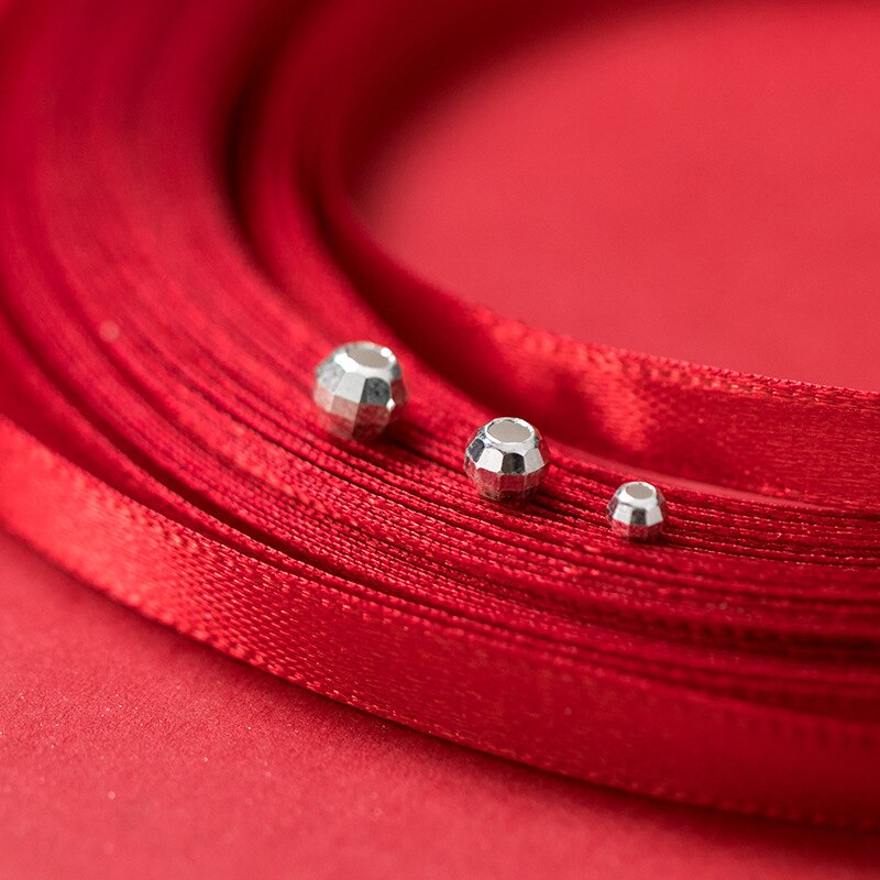 10pcs 925 Sterling Silver Football Shape Loose Beads 3mm 4mm 5mm Round Faceted Silver Spacer Beads DIY Jewelry Findings Supplier