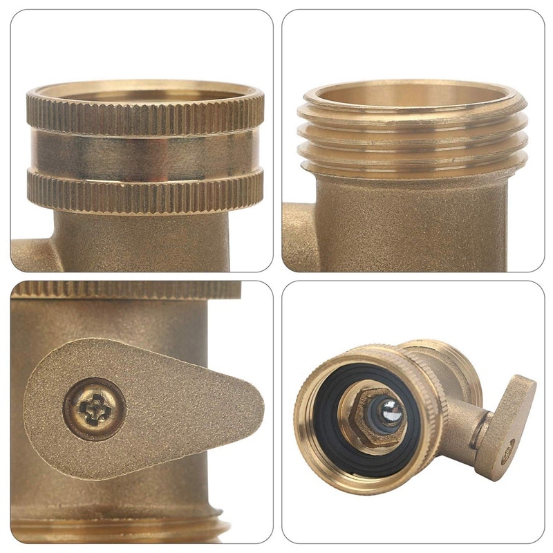3/4 tommer massiv messing afspærringsventil haveslangetilslutning , 2 pakke kraftig vandslange sluk kugleventil adapter fittings med