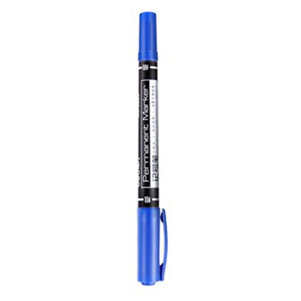 3 Stks/pak Twin Tip Permanente Markers, Fijne Punt, (0.5Mm-1Mm Zwart, Inkt, blauw,) Rode U1U4: Blauw
