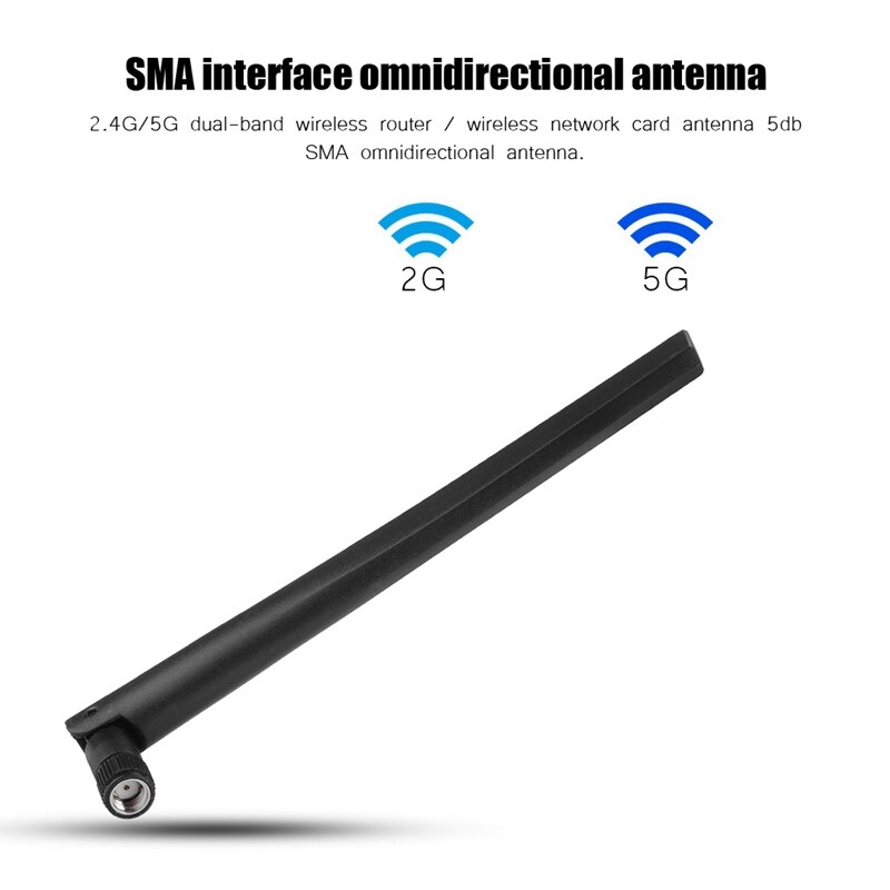 10 st metall wifi-antenn av rp-sma-gränssnitt med 5 dbi 2.4g/5g dubbelband trådlös wifi-antenn för asus rt -ac68u
