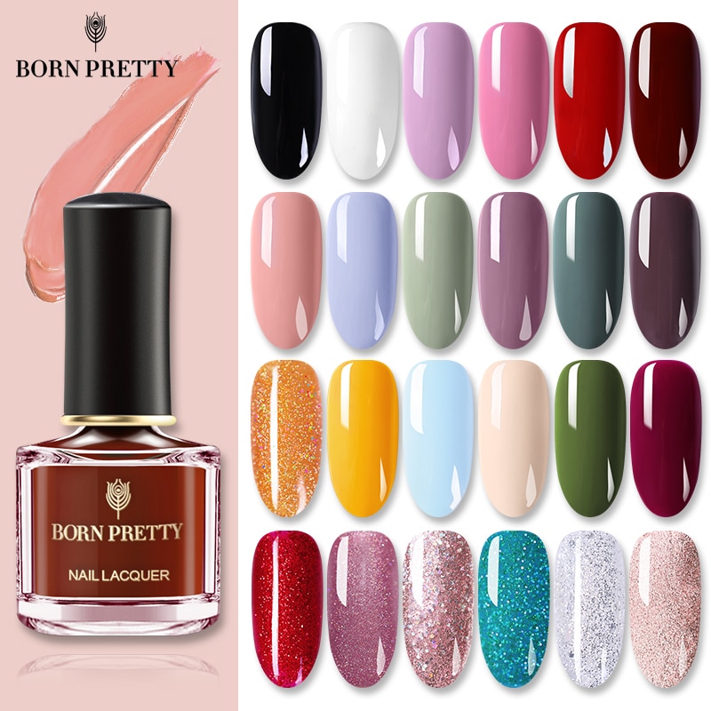 Born pretty neglelak forår sommer tema rosa guld sort hvid krom glitrende nail art lak 6ml til gør-det-selv manicuring