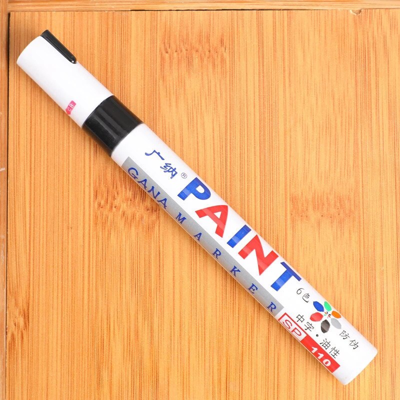 1pc bil motorcykel däck däck färg penna bärbar vattentät metallisk färg markör pennor för diy graffiti tavla målning: Svart