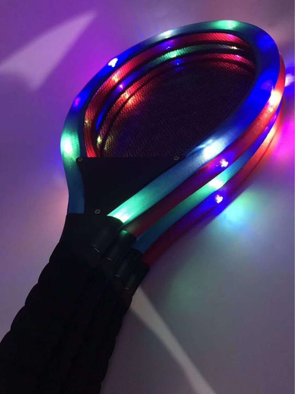 Shining Online Celebrity Badminton Racket Douyin Celebrity Style LED Light Included Flash Night Entertainment Fitness Men and Wo