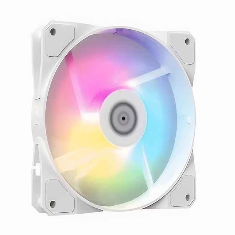 120mm RGB Pc Case Fan 1100rpm 12V Connectable in Series Big 4Pin Plug of Power Lead 12cm RGB Led Pomputer Silent Cooling Fan: WHITE