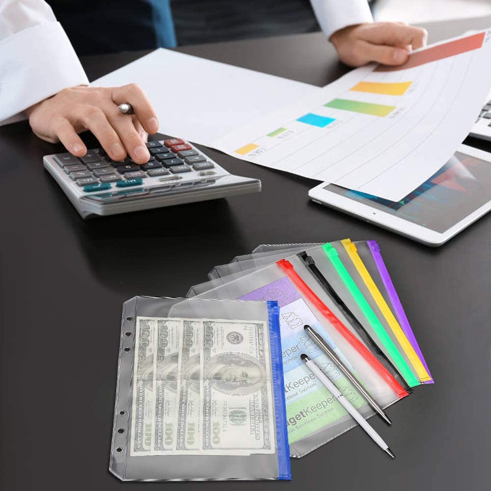 2pcs/lot File Organizer Storage Folder Standard Transparent PVC Loose Leaf Pouch with Self-Styled Zipper Filing Binder Document