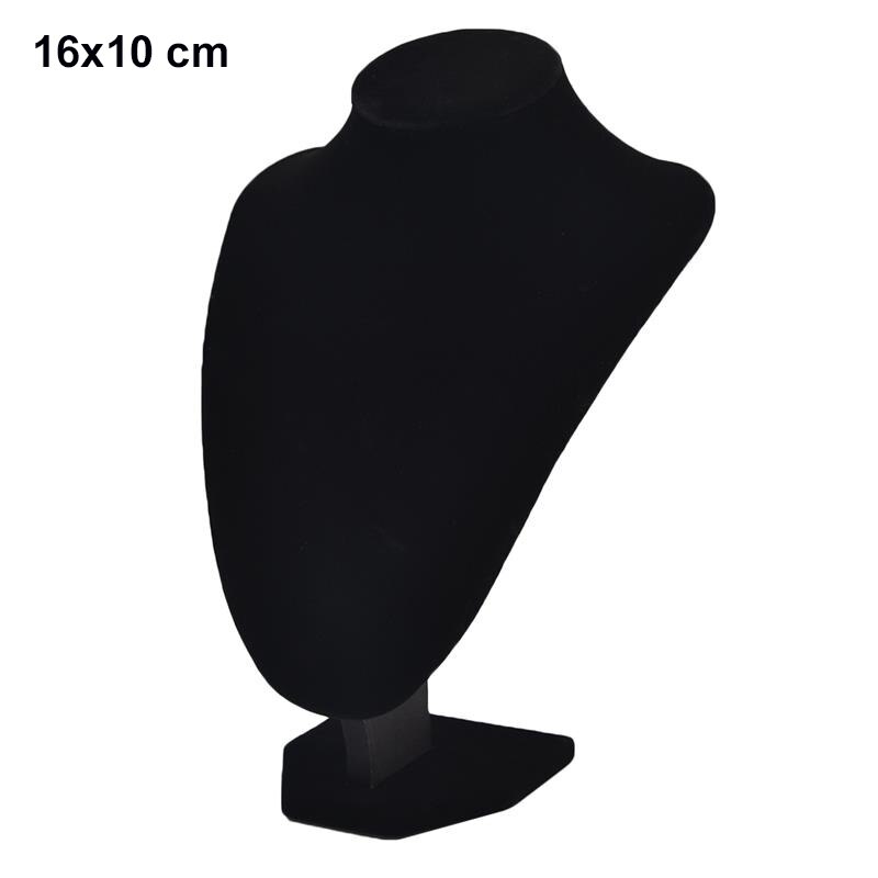 Velours collier pendentif chaîne présentoir support noir bijoux montrant support tour de cou organisateur vitrine support directe: 16X10 cm