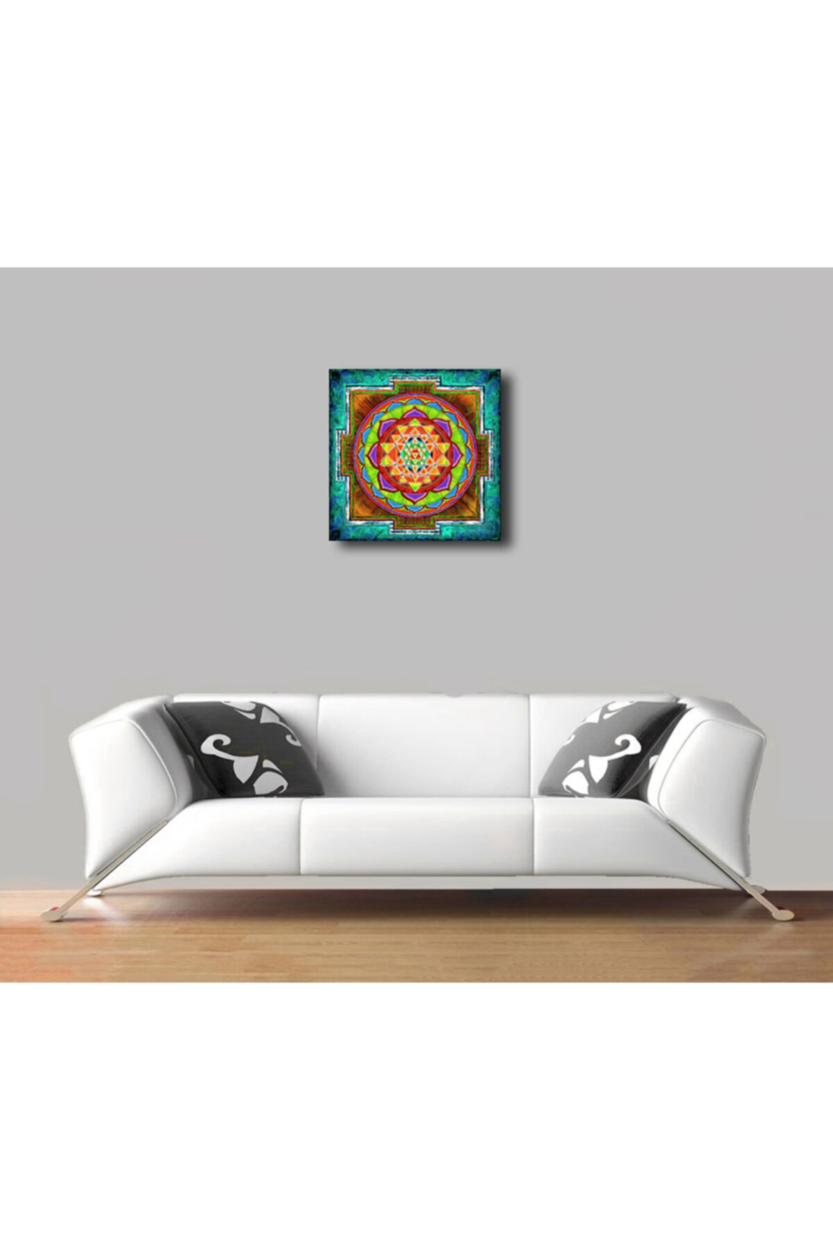 Sri Yantra Canvas Table-Abundance-Blessings-Chance-Fertility-40cm X 40Cm