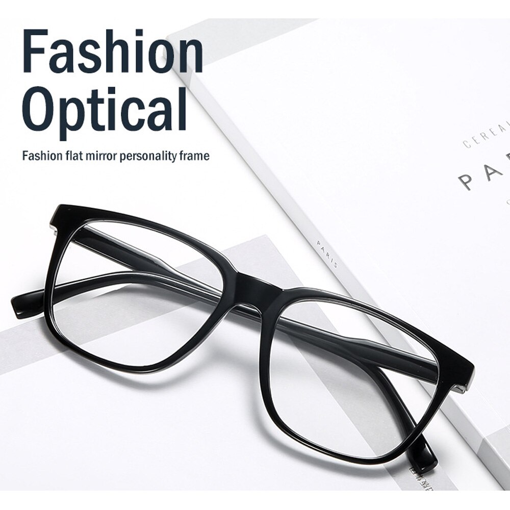 Qutzzmnd Transparent Frame Anti Radiation Oversized Glasses Anti Blue Light Glasses Office Computer Goggles