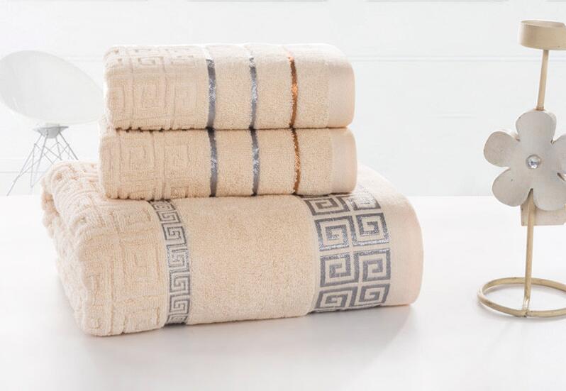 Lage prijs thuis textiel 100% katoen bad towel set 3 stuk bad towel set bad towel 1 stks gezicht towel 2 stks: Chocolade