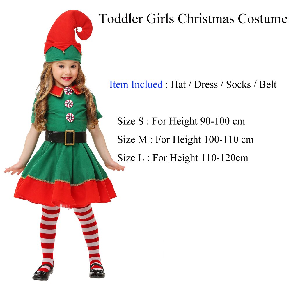 Snailify christmas outfitgirls tonttu puku perhe joulupuku vanhempi lapset naisten joulupuku: Taaperotytöt / S