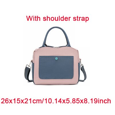 High Capacity Lunch Bag Women Picnic Food Thermal Pouch Waterproof Student Bring Meals Cooler Storage Handbag Accessories Items: A Pink  S
