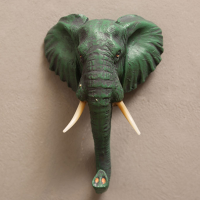 Vintage harpiks væg frakke rack væg krog hjem væg dekoration stereo dyrestativ: Elefant
