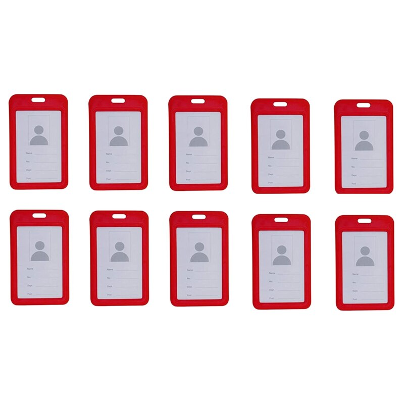 10Pc ID Holder with Neck Lanyard Strap ID Badge Holder Clear Waterproof ID Card Holder with 1 Credit Card Slot