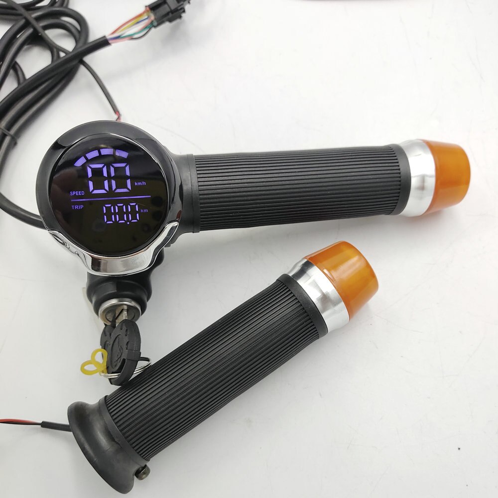 Speedometer Rolling Grips Throttle Accelerator With Lcd Display&amp;Lock 24v36v48v60v Electric Scooter Bicycle MTB Tricycle Part: 36vlockturninglight