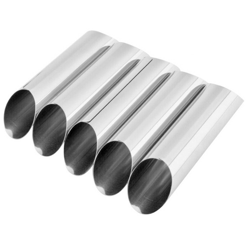 5/10 Uds pastel de formas molde de cuerno tubos de acero inoxidable conchas crema cuerno molde de horno para pastel