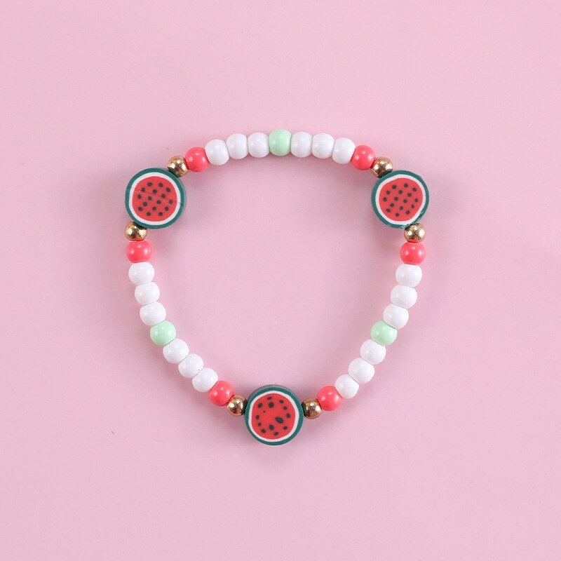 Kids Kettingen Meisjes Kinderen Leuke Fruit Ketting Armbanden Sets Mode Kind Jurk Sets Acryl Strand Strand Sieraden Set