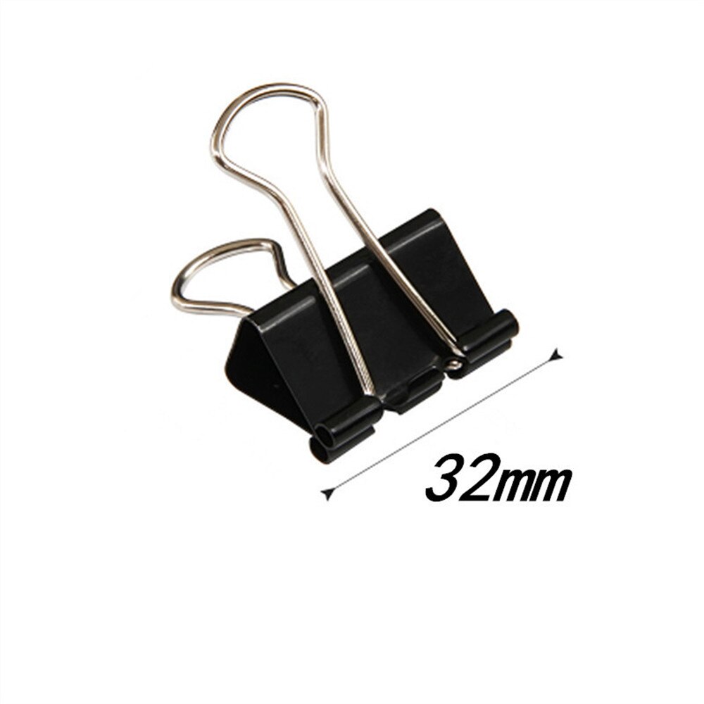 12pcs Metal Binder Clips 19/25/32/41mm Tickets Photos Paper Holder Office Document File Paper Clamp School Binding Supplies: 32mm