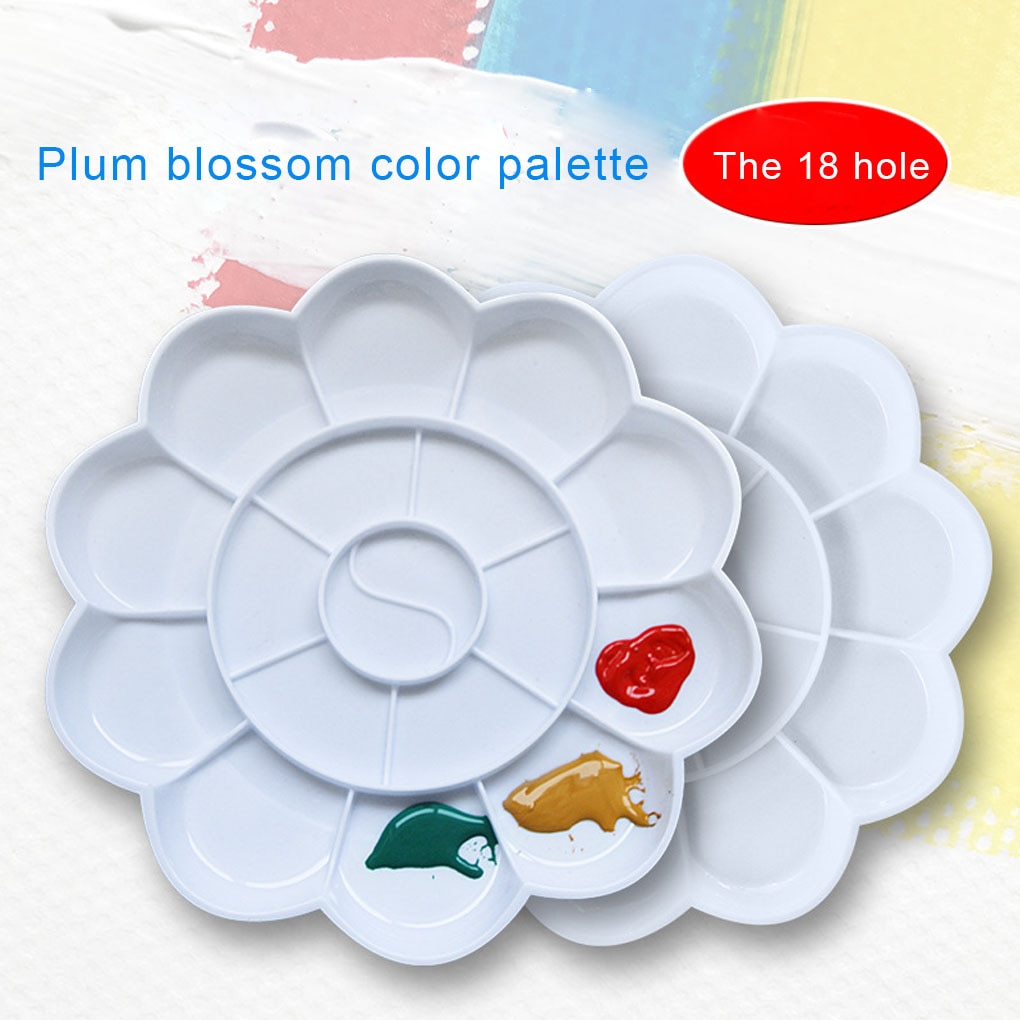 18 Watercolor Plastic Oil Painting Tray Mixing Palette Artist Acrylic Oil Drawing Supply