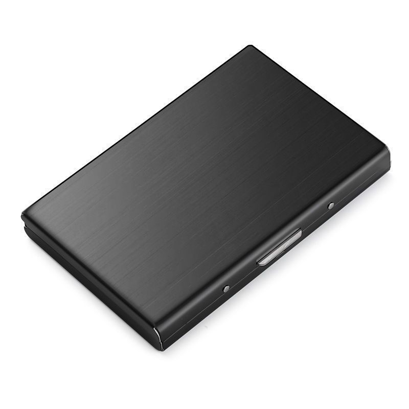 Portatarjetas DE CRÉDITO RFID, caja de paquete de Metal delgado, antimagnético y antirrobo, sostiene hasta 10 tarjetas, tarjetero minimalista de: Azul oscuro