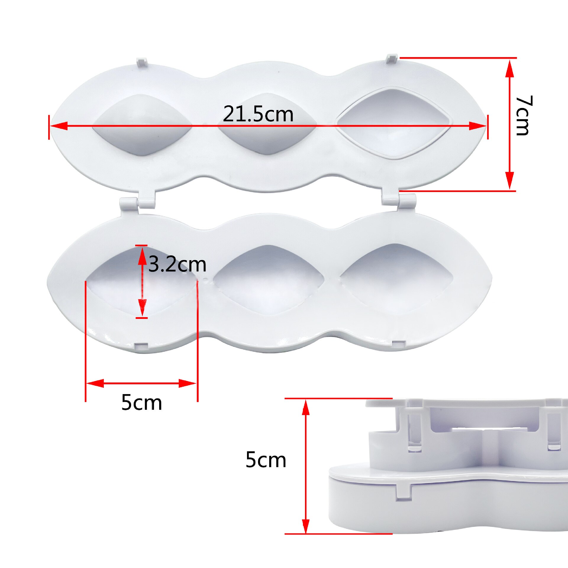 Kibbeh Maker Mold Meatball Tool Stuffing Mold Manual Meat Processor Kibbeh Meatloaf Maker: 3 cell S
