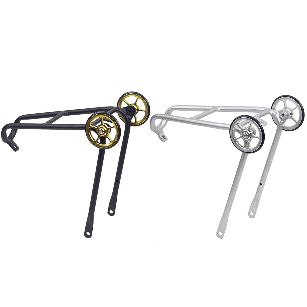 Bicycle Alloy Rear Shelf Q Rack With Easywheels for Brompton 3SIXTY PIKES Folding Bike Lightweight Rear Rack 150g