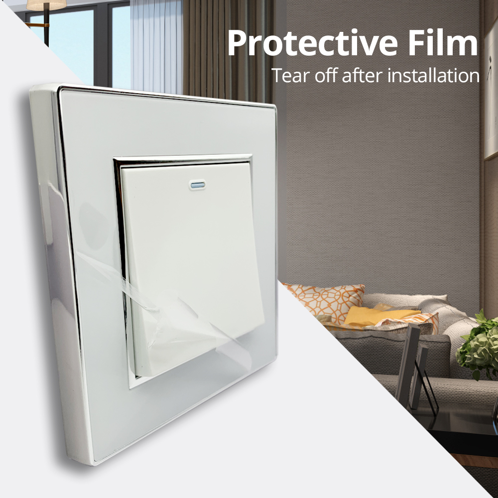 Wallpad Vertical Install 86*172mm White Acrylic Panel Wall Light Switch USB Charge EU Socket Outlet 4 5 6 7 8 Gang 2 Way Reset