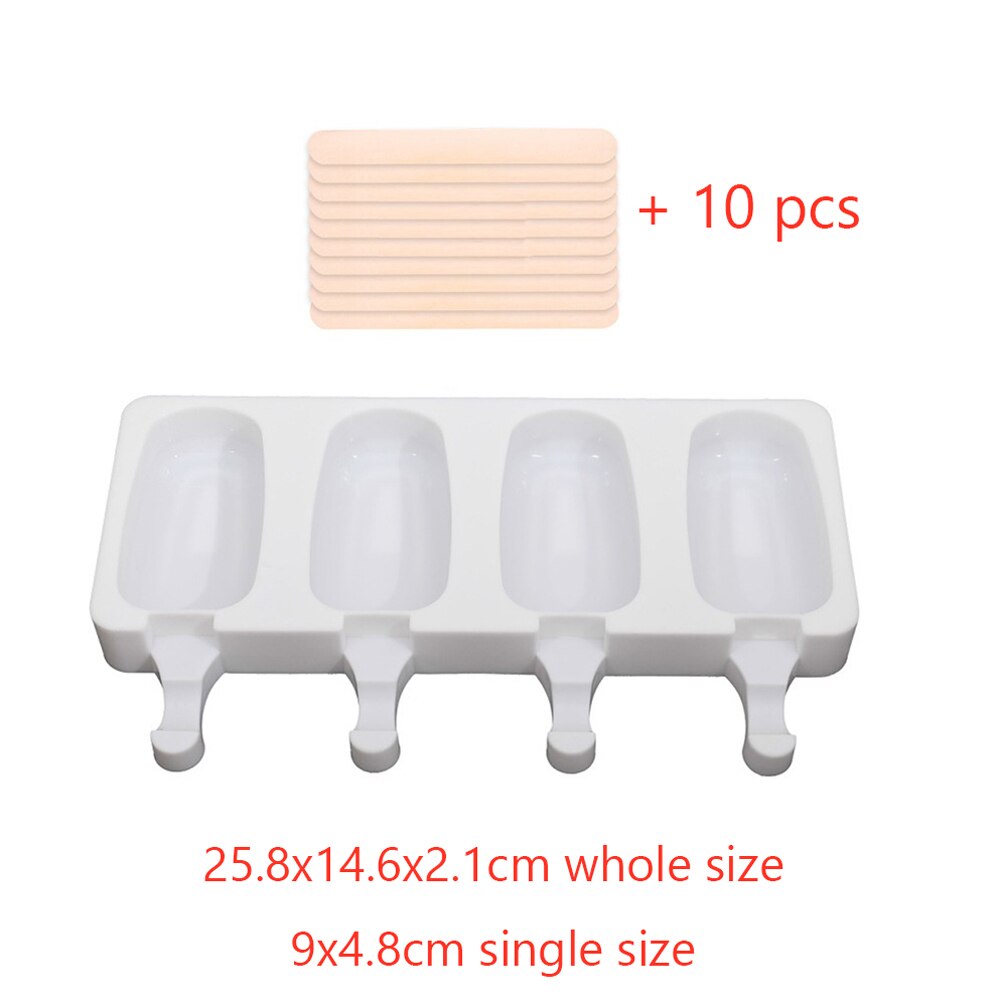 Silicone Ice Cream Mold DIY Homemade Wooden Stick Freezer Juice Forms For Ice Cream Tray Popsicle Barrel Maker Ice Cream Tools: Classic style